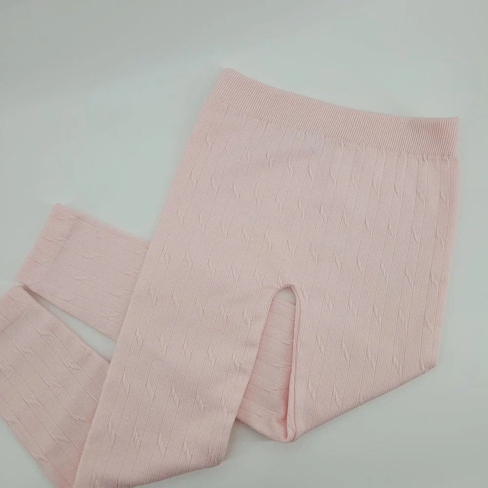 Epic Threads Girls Size 6 School Winter Pink Cable Knit Fleece Leggings Ribbed